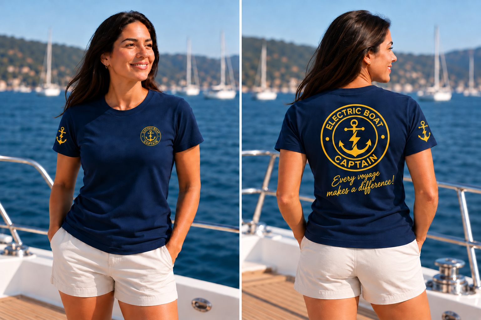 Electric Boat Captain T-Shirt (Womens)